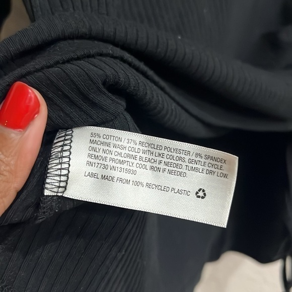 A New Day Black Draw String Top Black Long Sleeve Size  Large - Picture 5 of 9